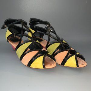 Dior Multi-color Suede Kitten Wedges